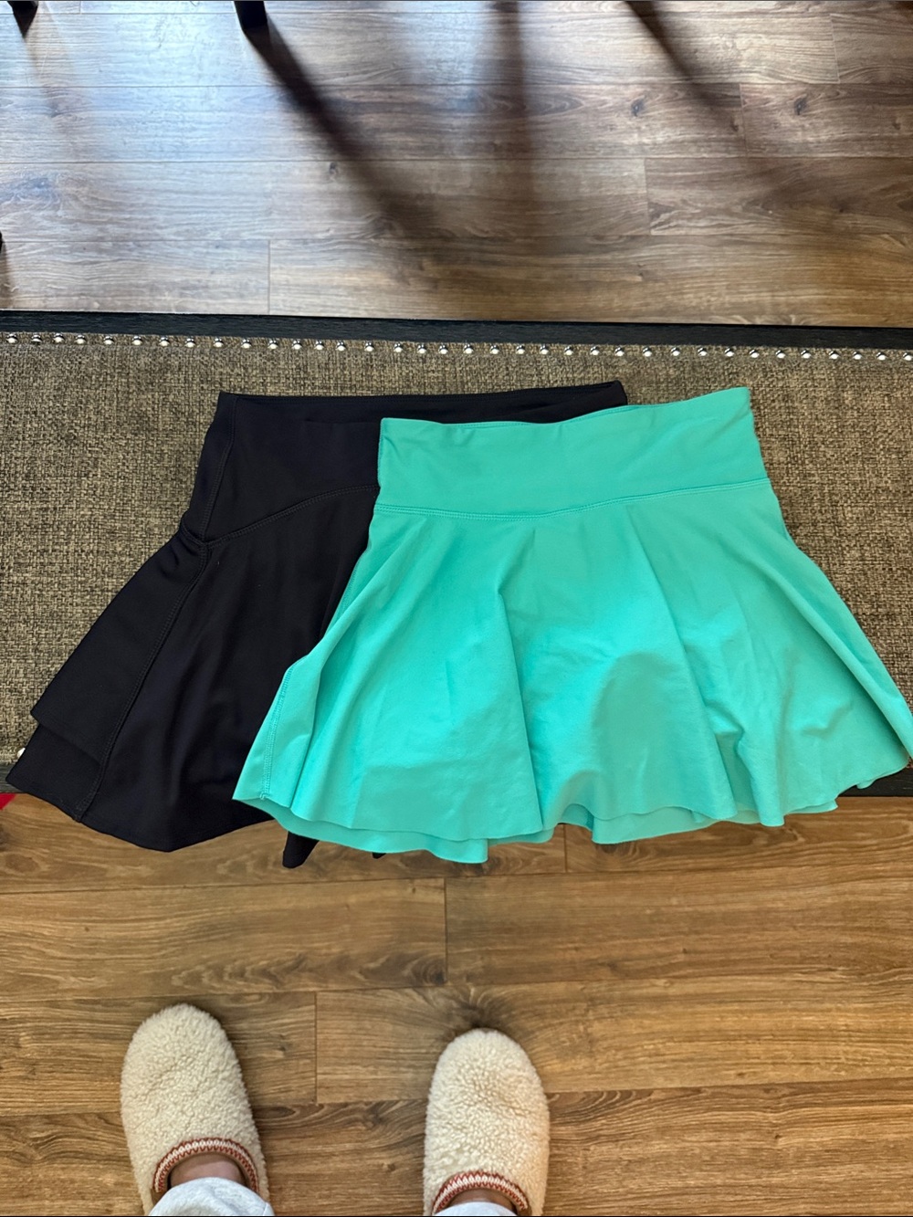 Old Navy Black and Teal Circle Skirts Duo